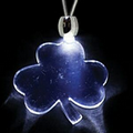 Light Up Necklace - Acrylic Shamrock Pendant - White